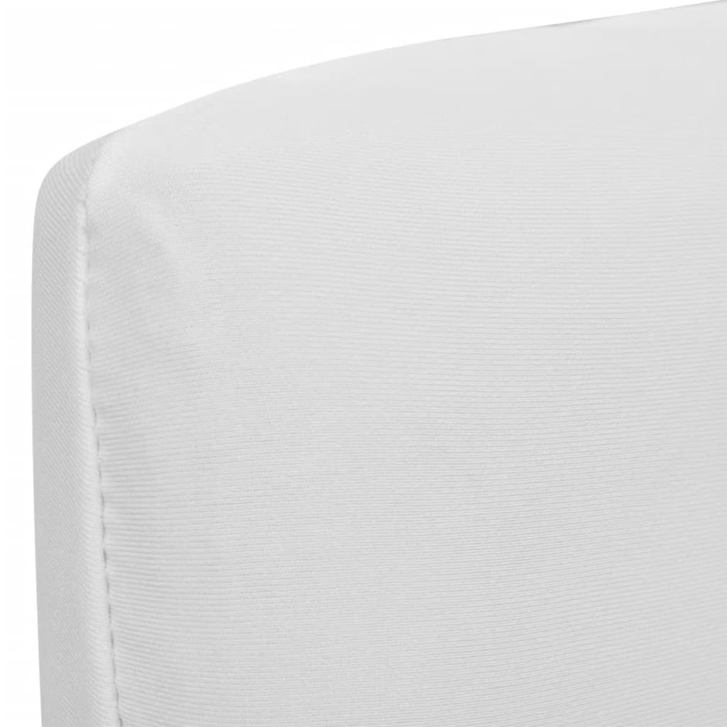 Lot de 6 housses de chaise droites et extensibles blanches