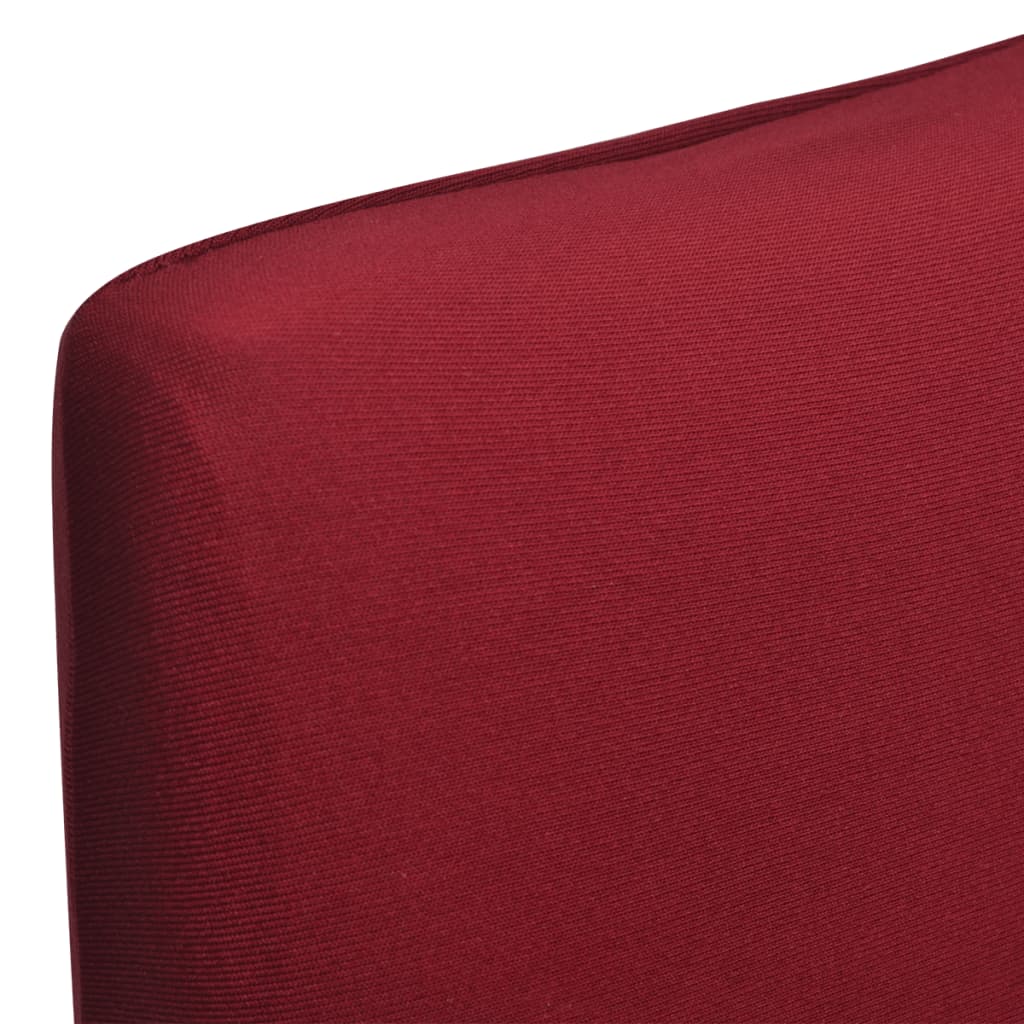 Lot de 6 housses de chaise droites et extensibles Bordeaux