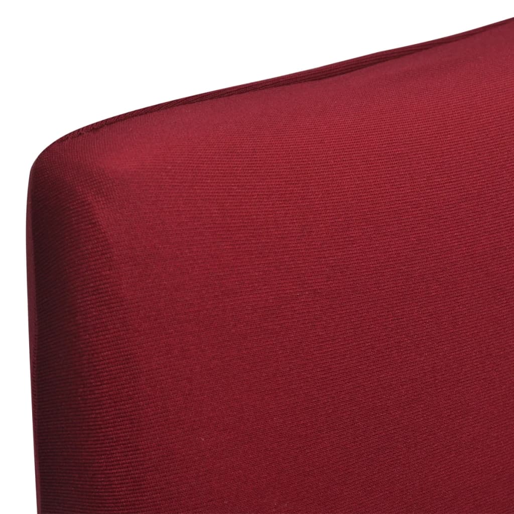 Lot de 6 housses de chaise droites et extensibles Bordeaux