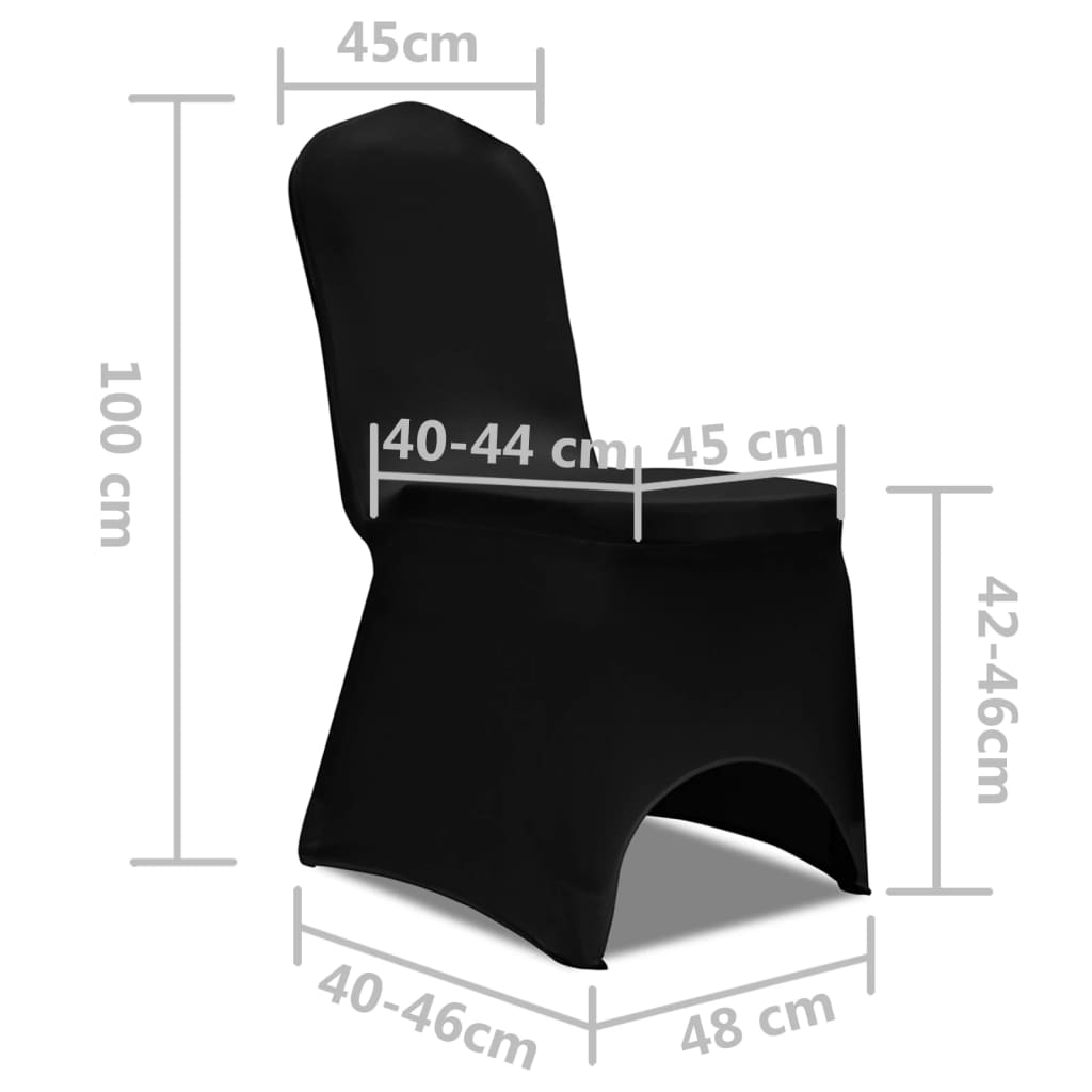 50 x housses de chaise extensibles noires