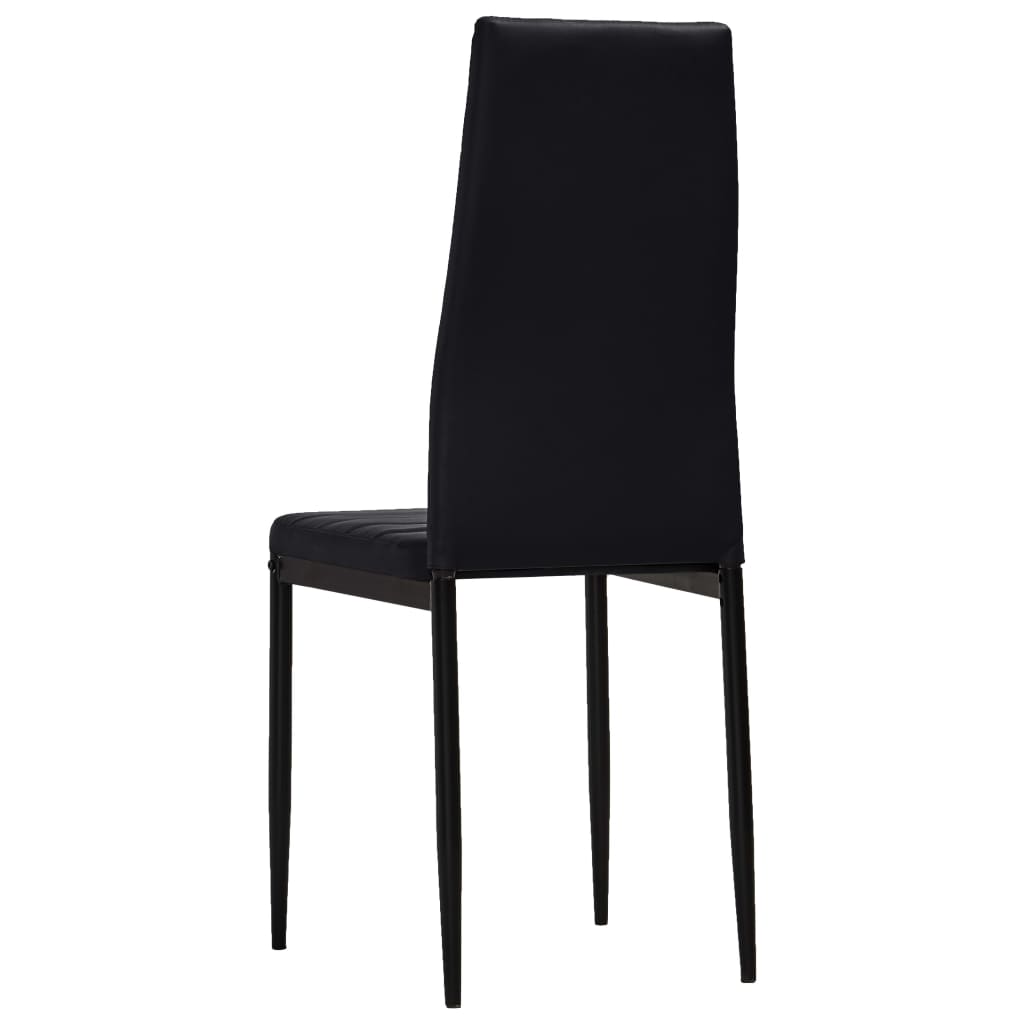 Esszimmerstühle 4 Stk. Schwarz Kunstleder