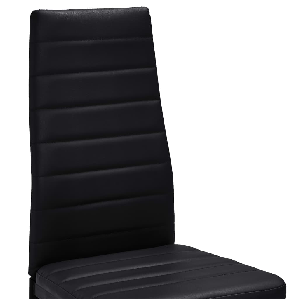 Esszimmerstühle 4 Stk. Schwarz Kunstleder
