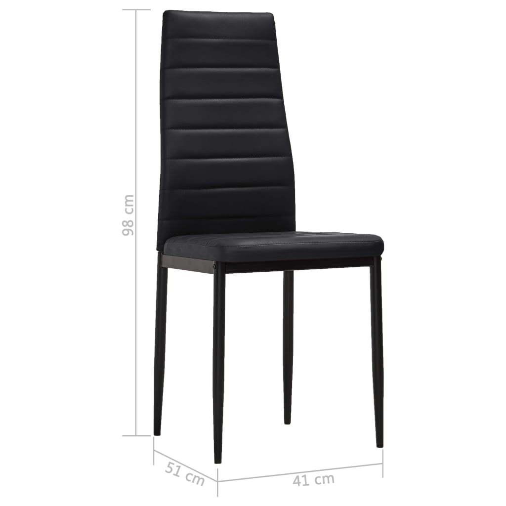 Esszimmerstühle 4 Stk. Schwarz Kunstleder