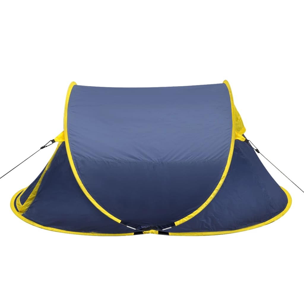 Pop-Up-Campingzelt 2 Personen Marineblau / Gelb