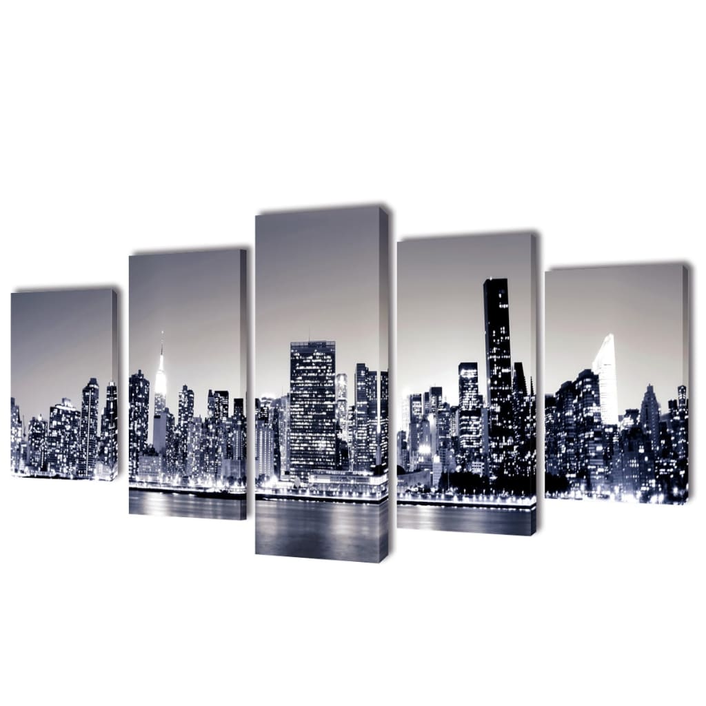 Pictures decoration set monochrome New York 200 x 100 cm