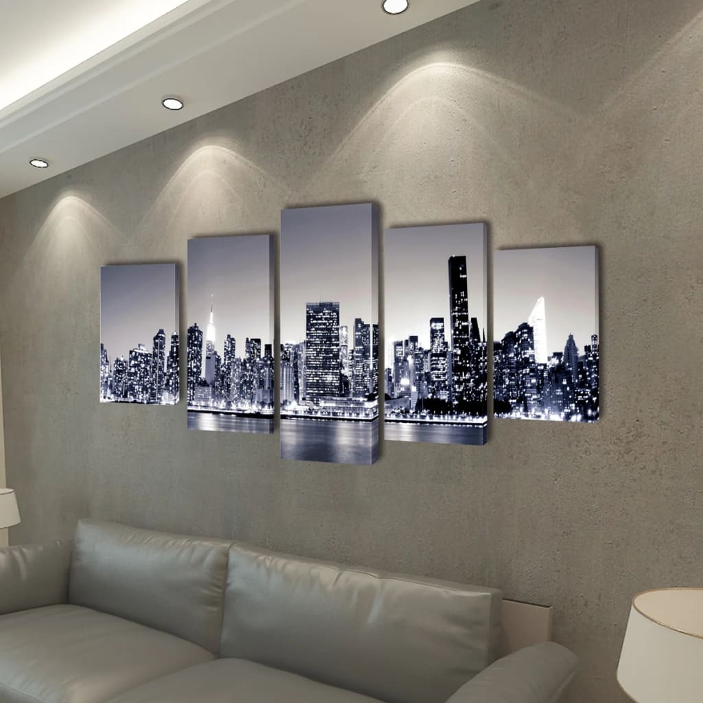 Pictures decoration set monochrome New York 200 x 100 cm