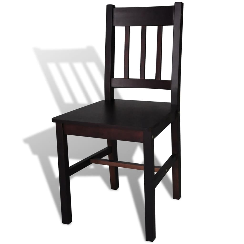 Dining chairs 2 pcs. Dark brown pinewood