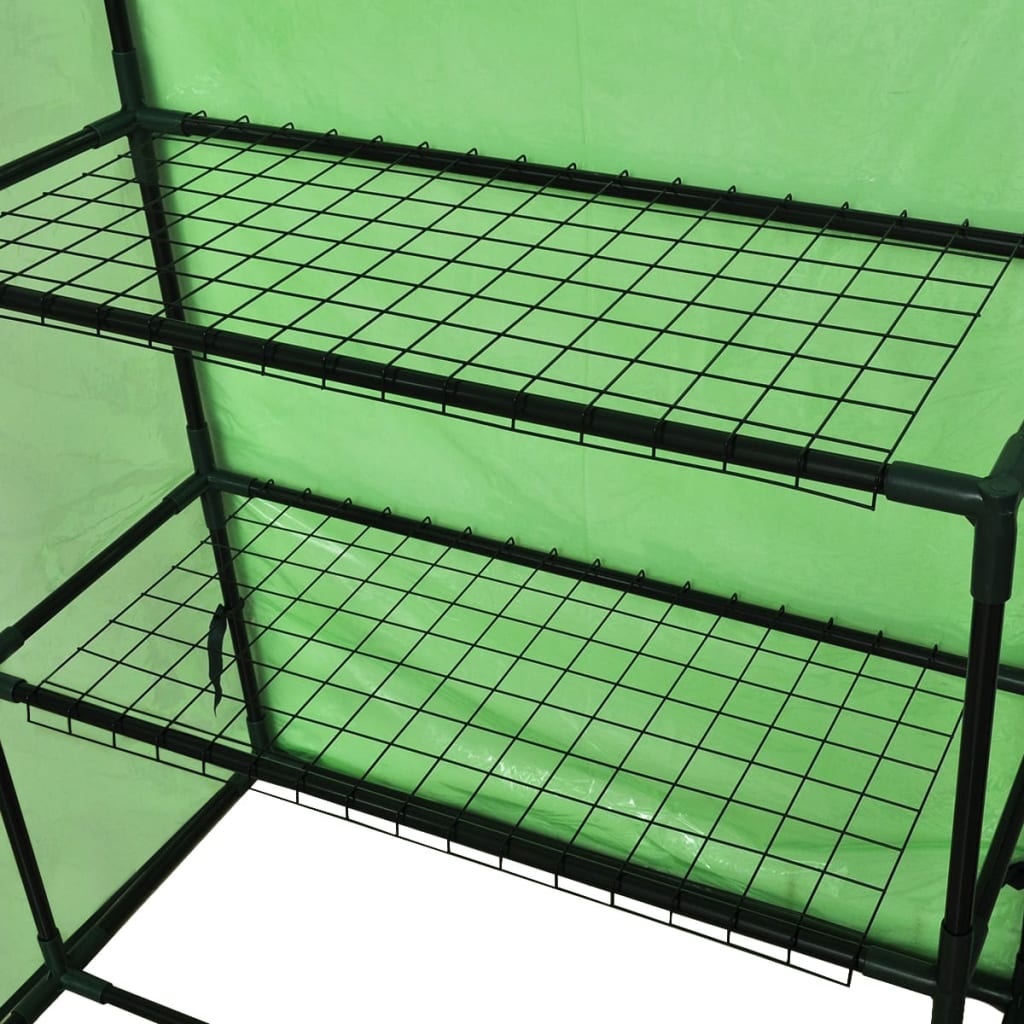Walk-in greenhouse with 4 shelves