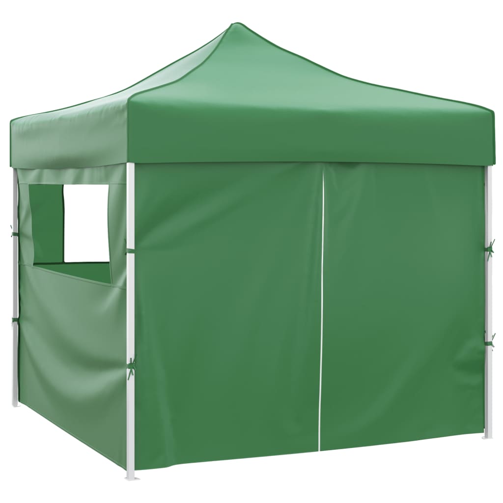 Folding tent with 4 walls 3 x 3 m green