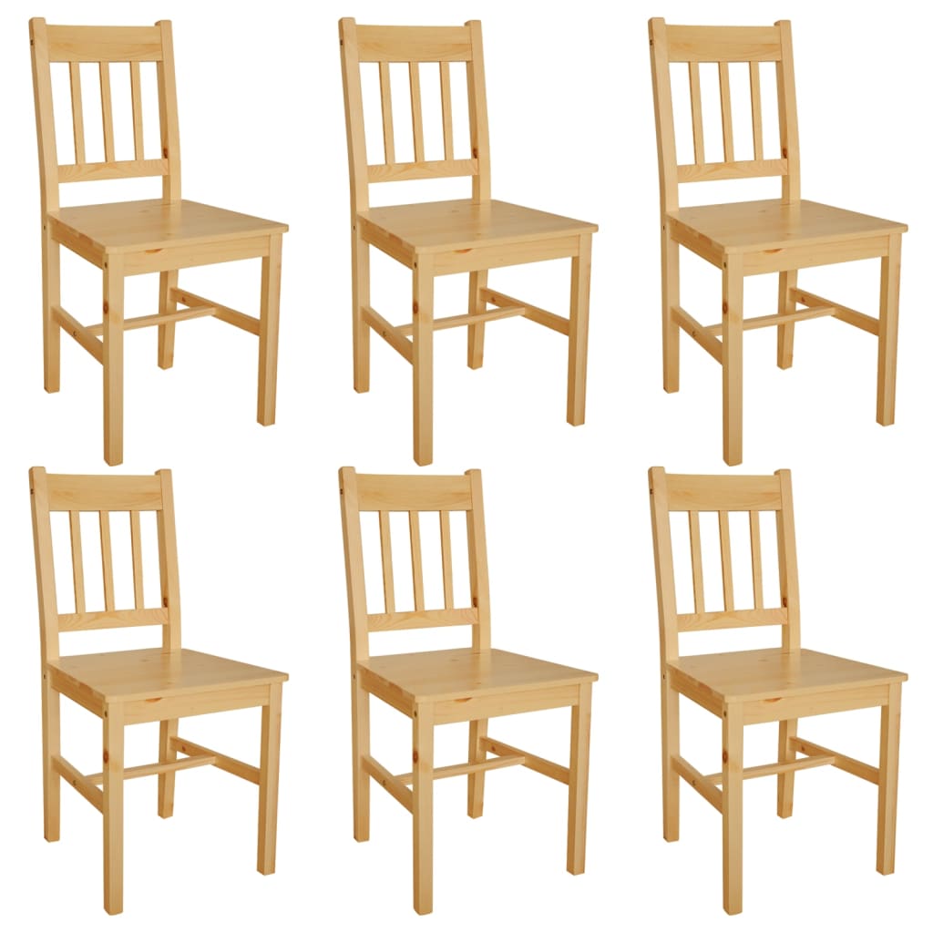 Dining chairs 6 pcs. pinewood