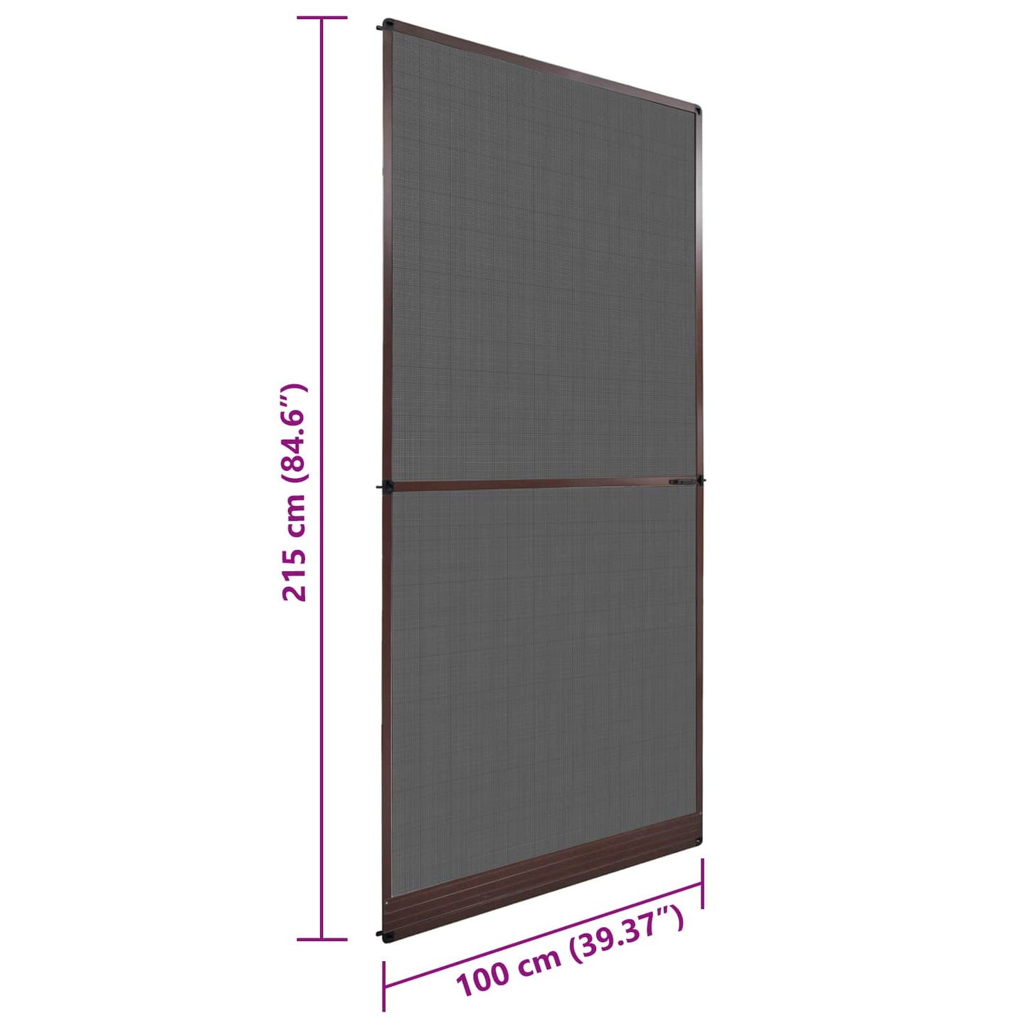 Schwenk-Insektenscreen Braun und Schwarz 100 x 215 cm