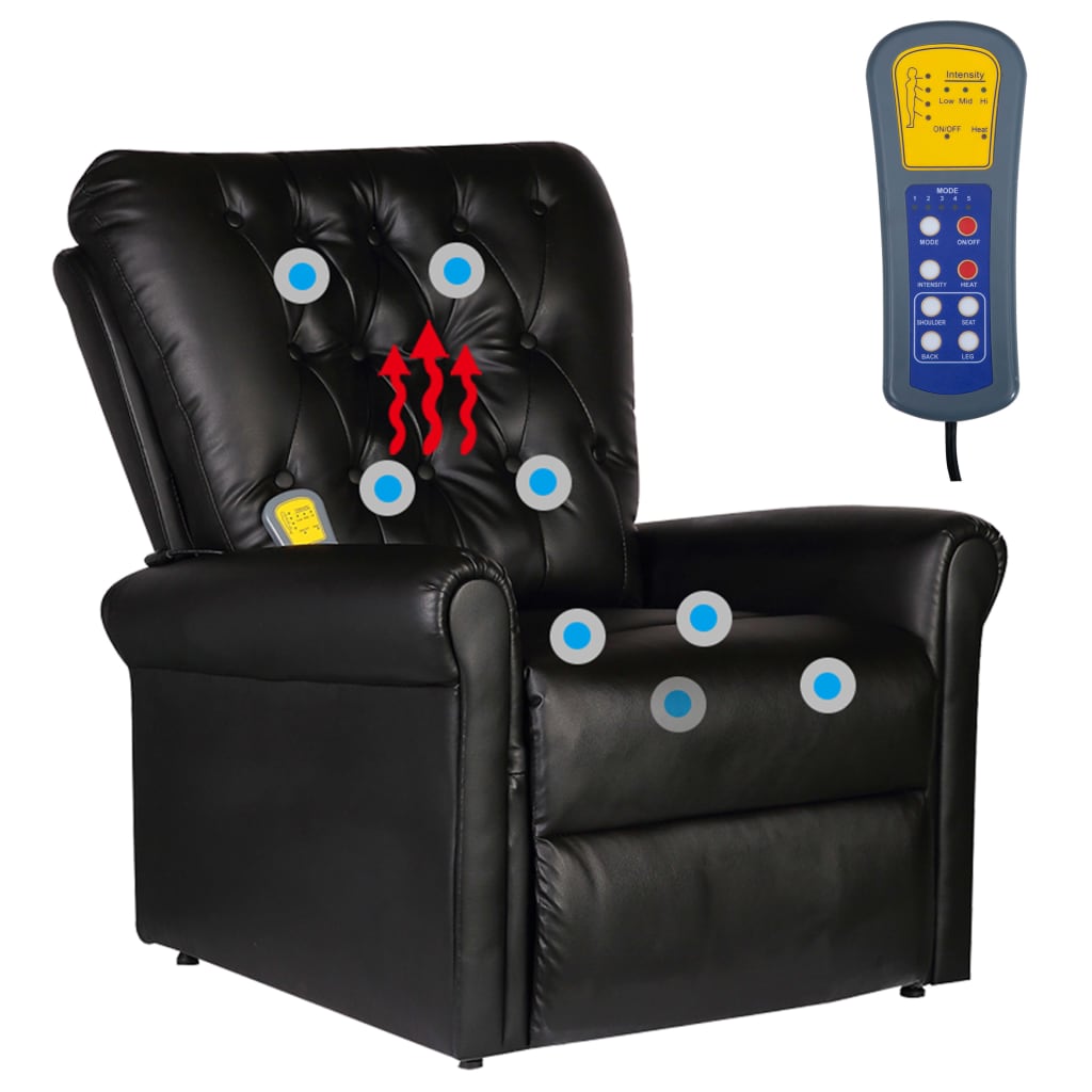 Massagesessel Schwarz Kunstleder