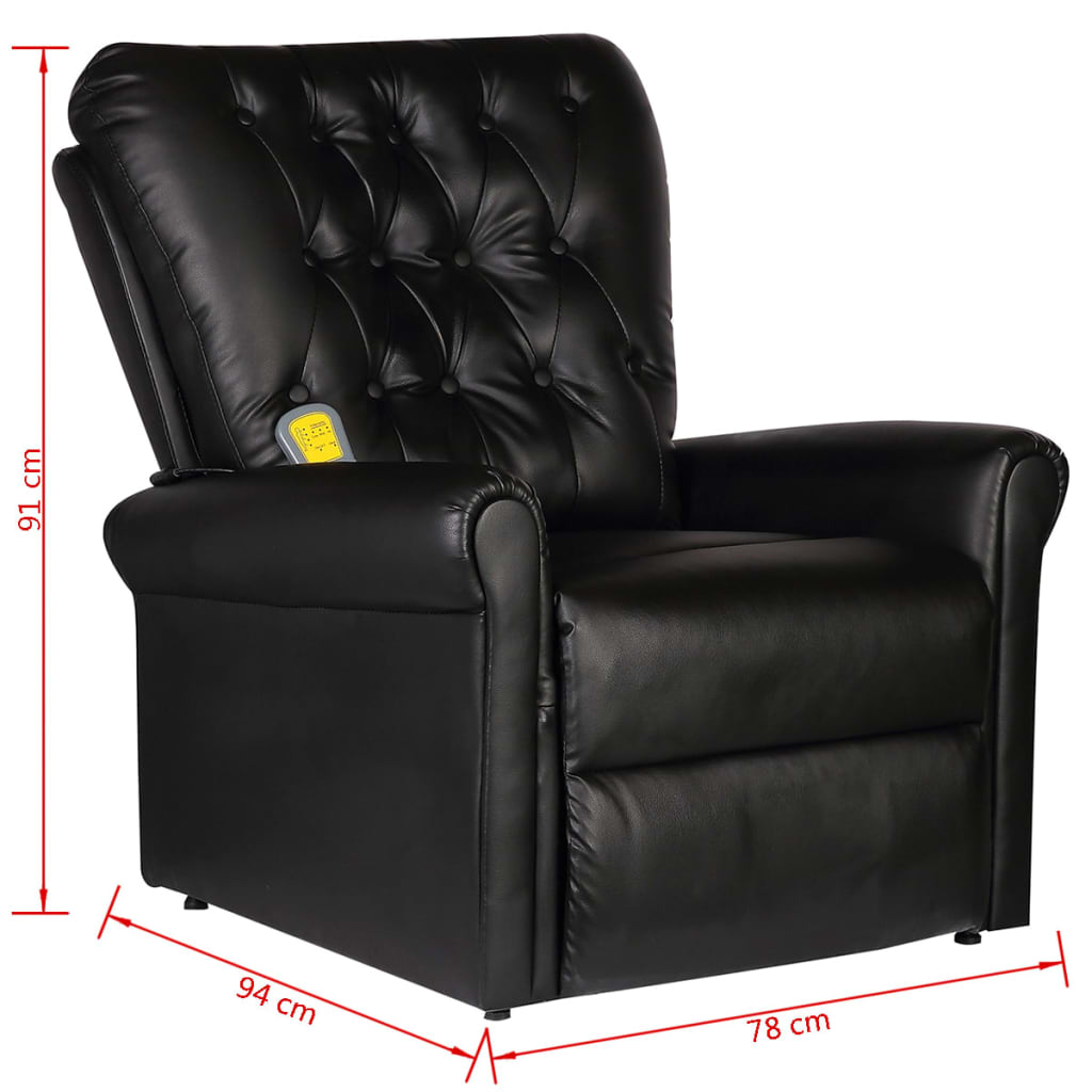 Massagesessel Schwarz Kunstleder