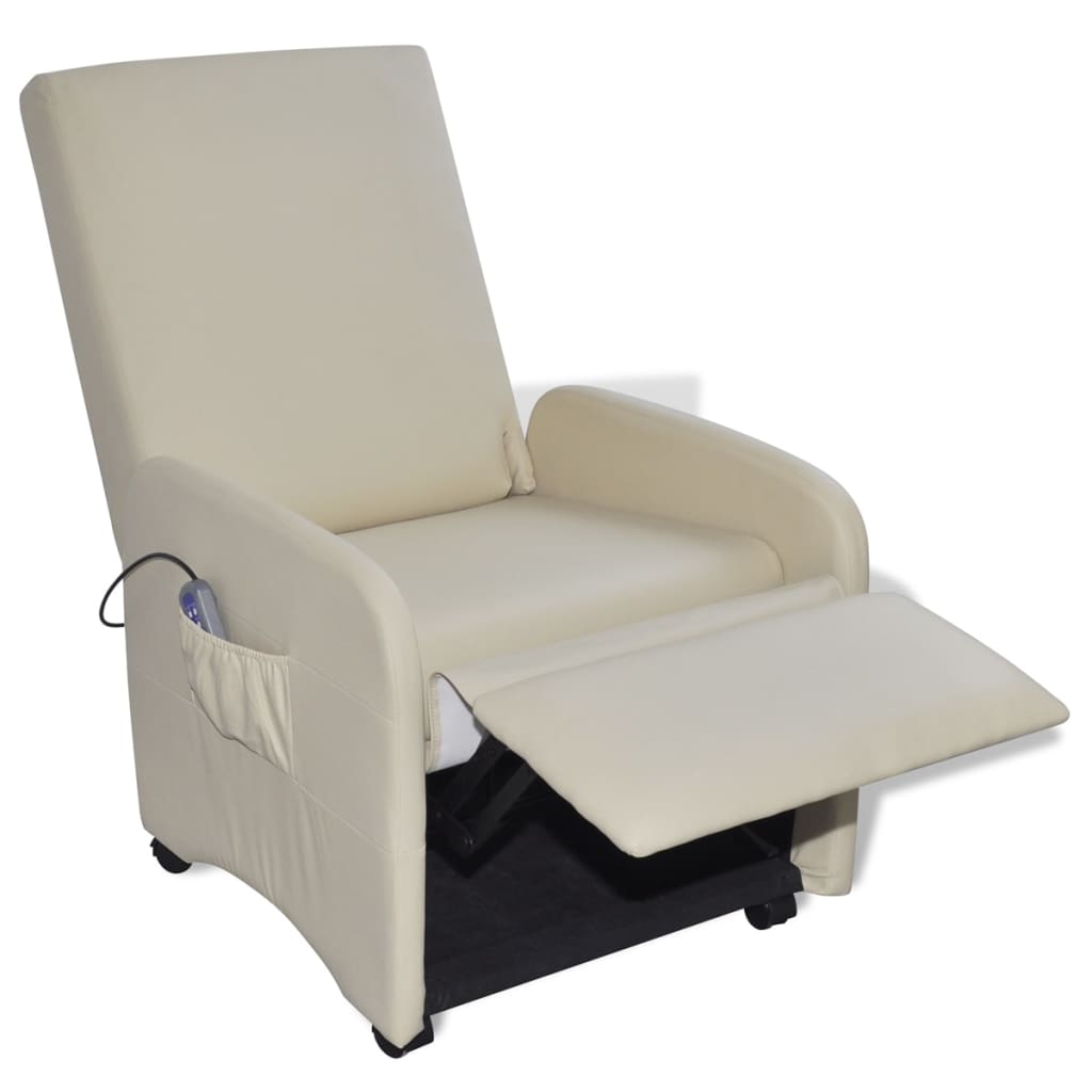 Massagesessel Creme Kunstleder