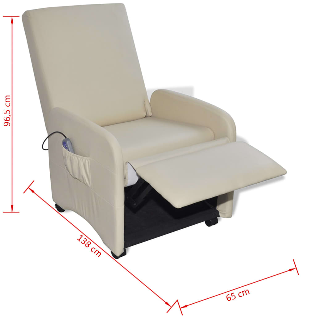 Massagesessel Creme Kunstleder