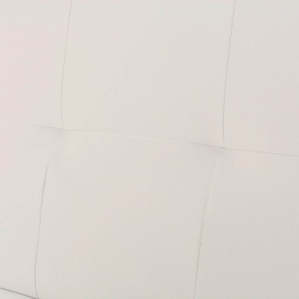 Canapé-lit avec 2 coussins en similicuir extensible blanc crème
