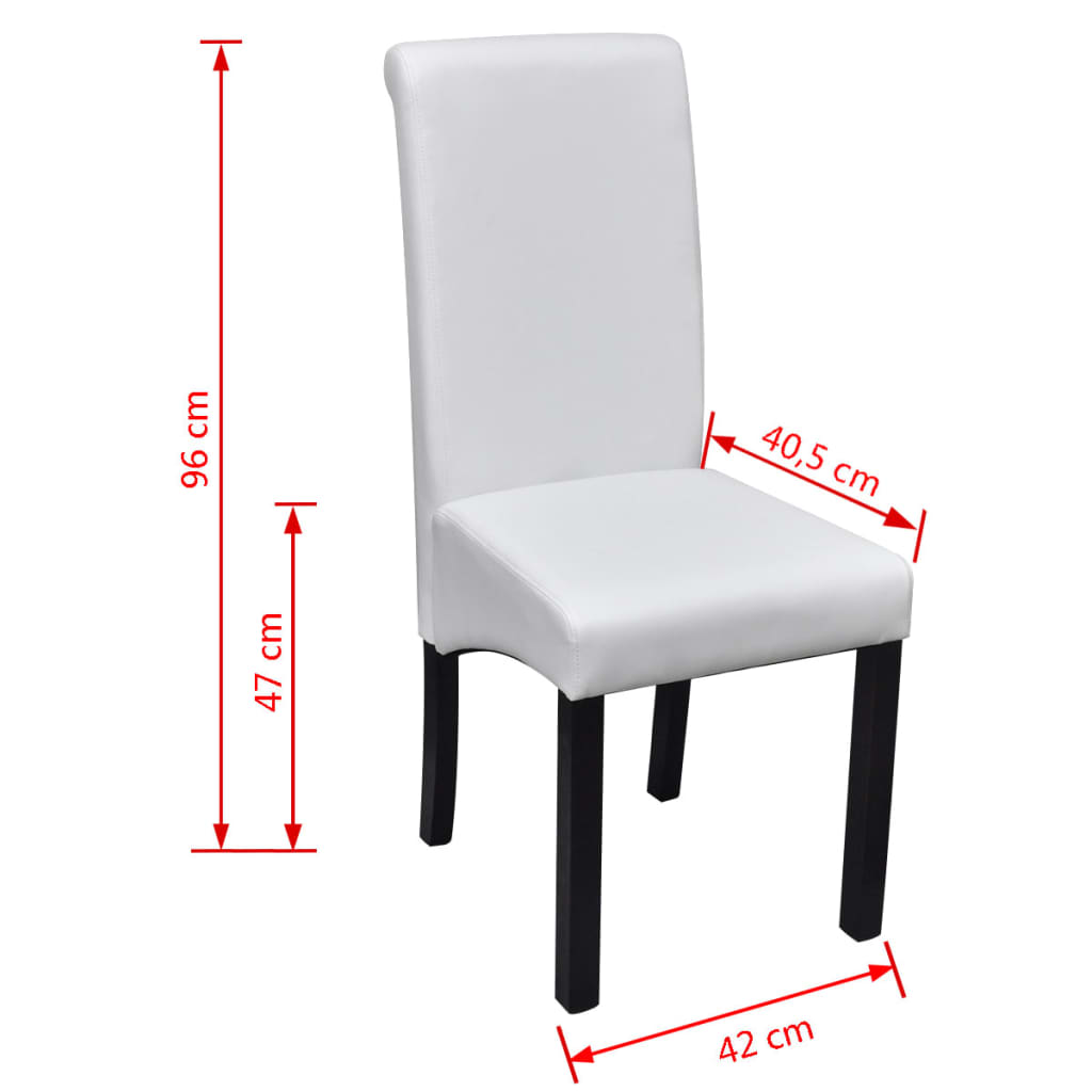 Esszimmerstühle 2 Stk. Weiß Kunstleder
