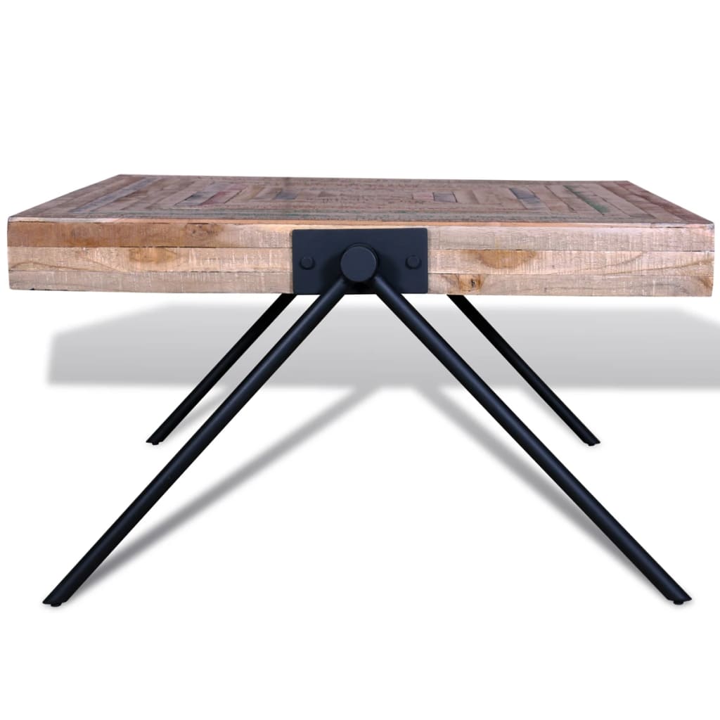Coffee table with V-legs made of reclaimed teak