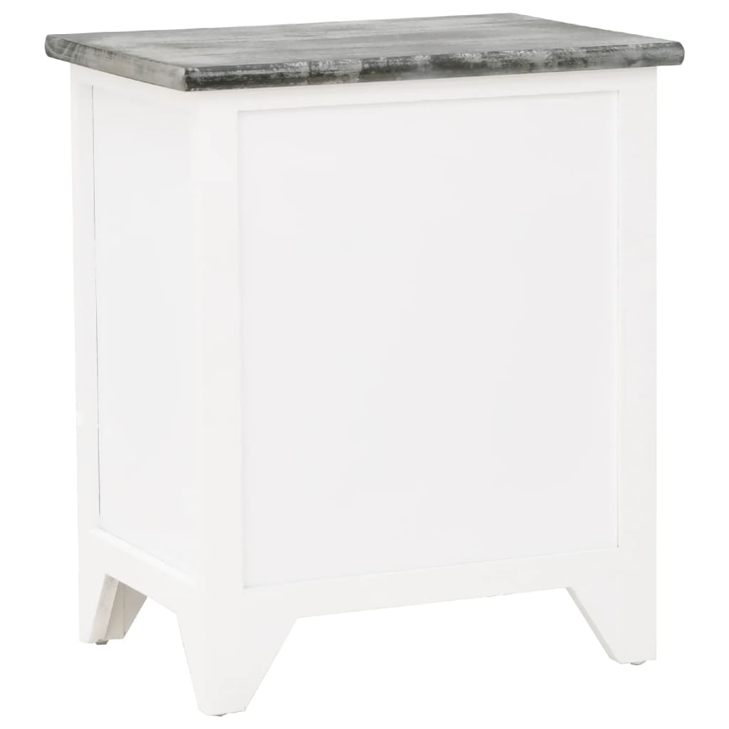 Tables de chevet 2 pièces avec 2 tiroirs gris et blanc