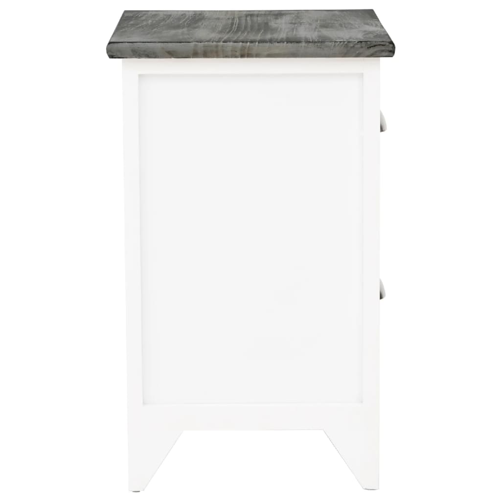 Tables de chevet 2 pièces avec 2 tiroirs gris et blanc
