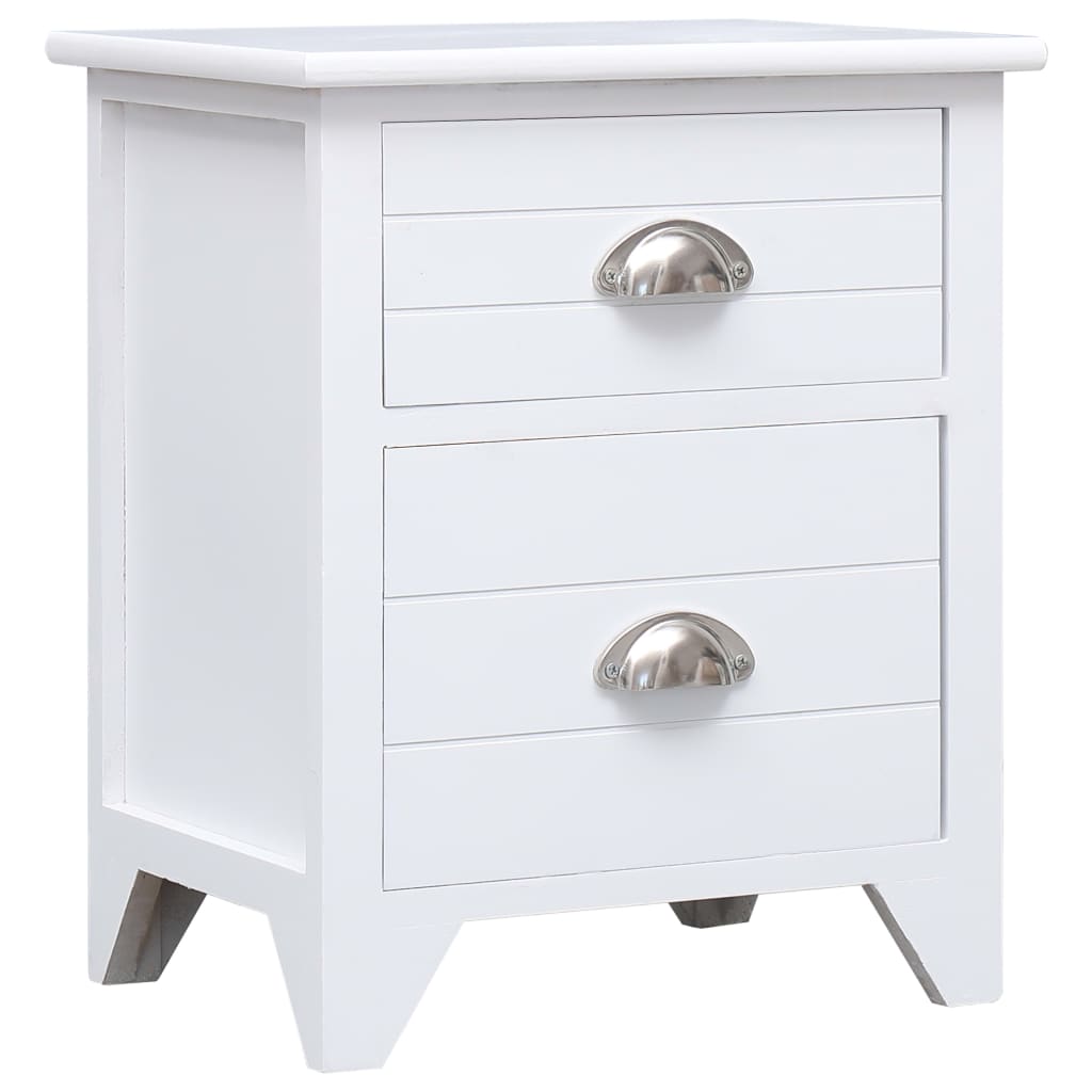 Tables de chevet 2 pièces avec 2 tiroirs blanches