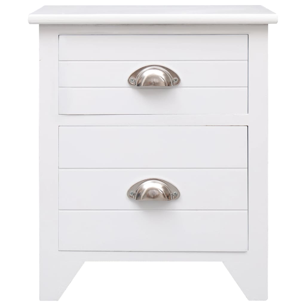 Tables de chevet 2 pièces avec 2 tiroirs blanches