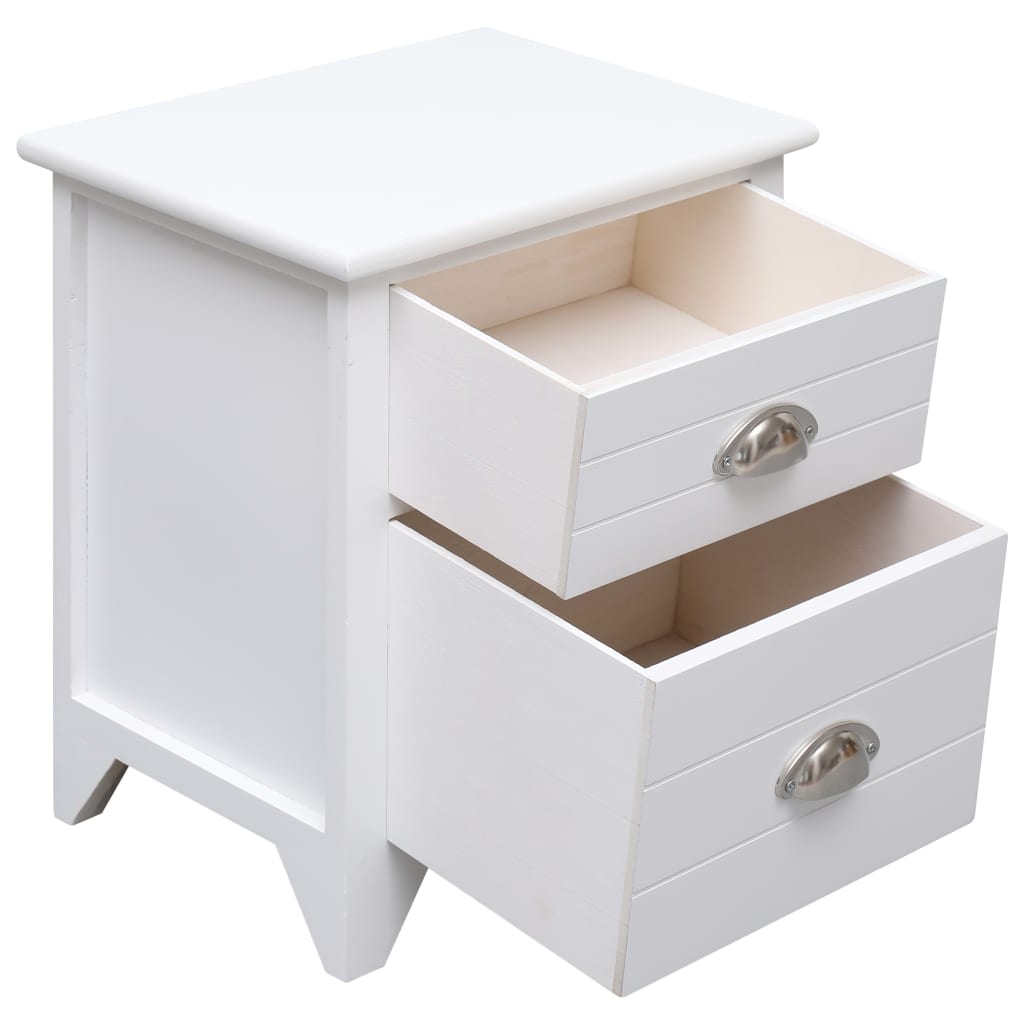 Tables de chevet 2 pièces avec 2 tiroirs blanches