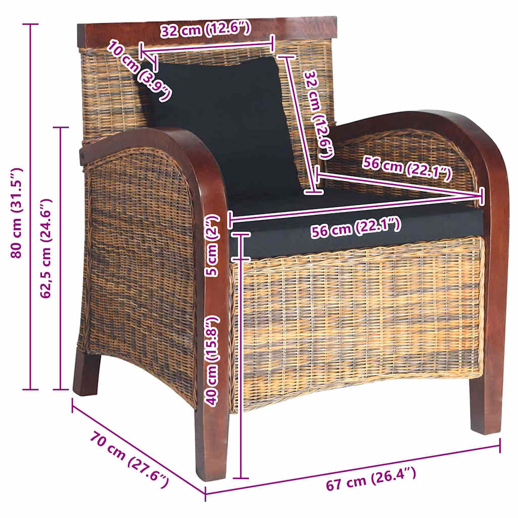 Sessel Rattan Handgeflochten