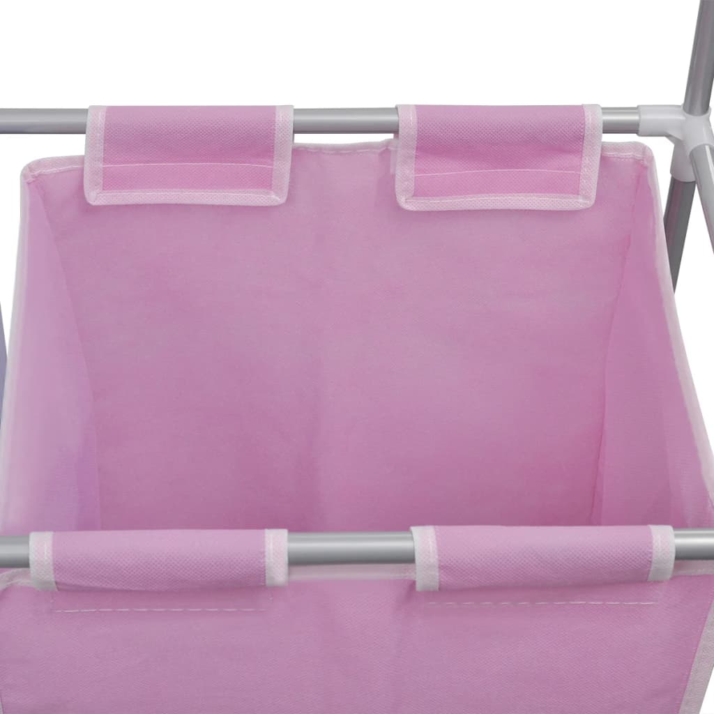 2-compartment laundry basket with drying rack