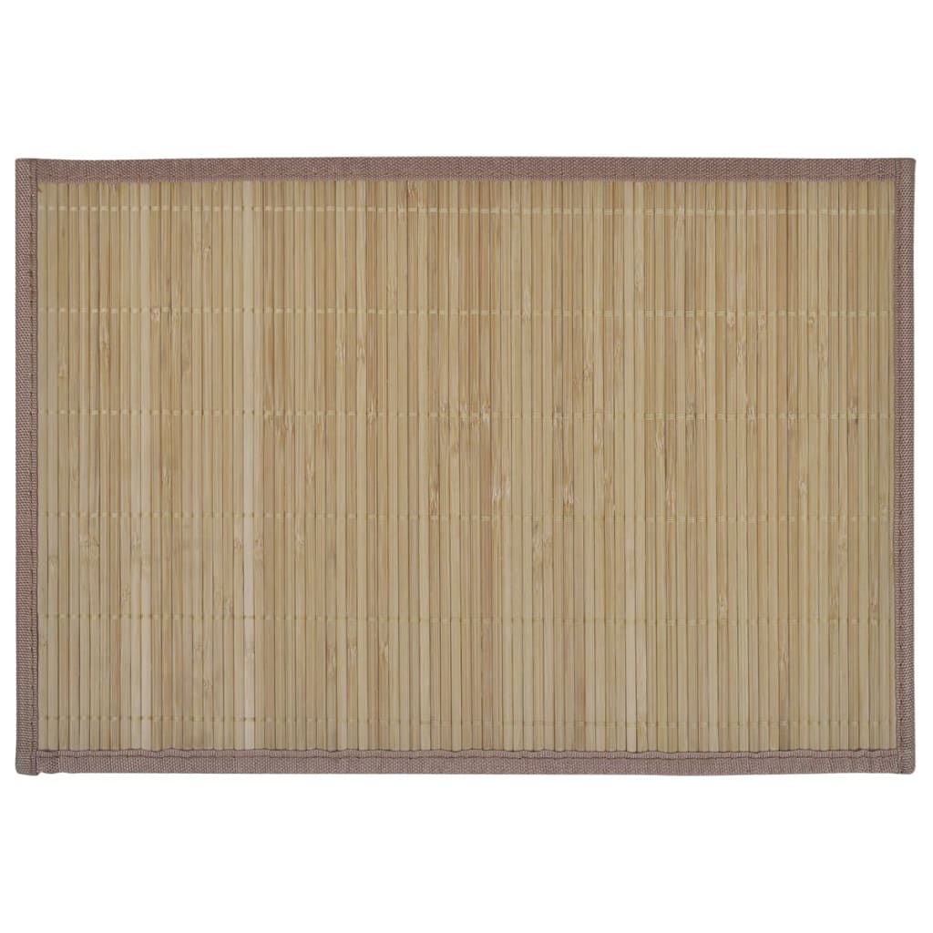6 sets de table en bambou 30 x 45 cm marron