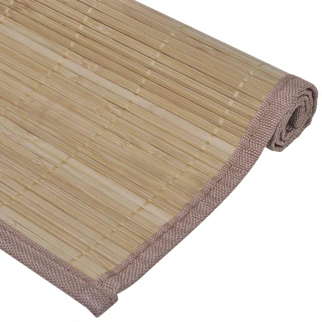 6 sets de table en bambou 30 x 45 cm marron