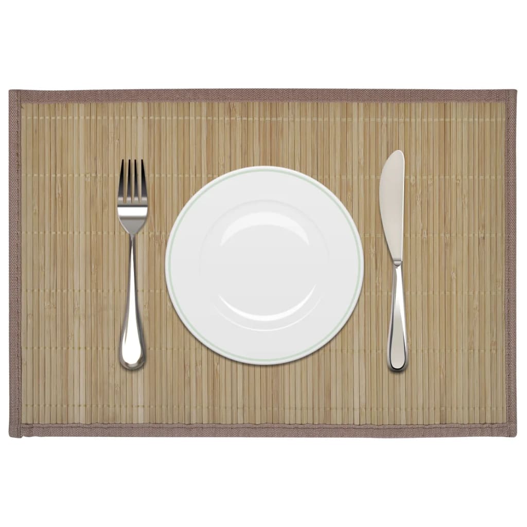 6 sets de table en bambou 30 x 45 cm marron