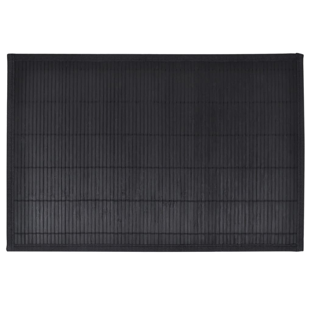 6 sets de table en bambou 30 x 45 cm noir