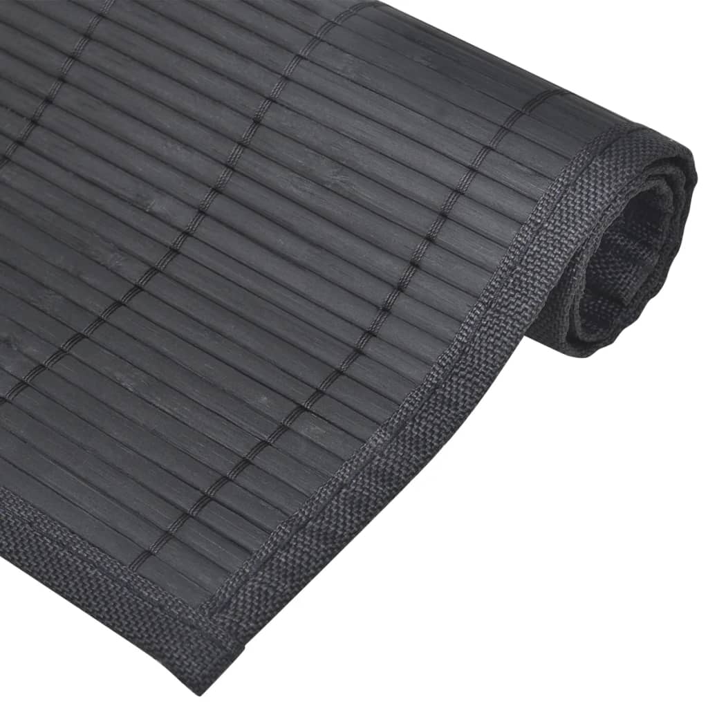 6 sets de table en bambou 30 x 45 cm noir