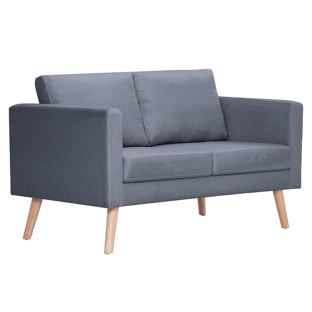 Sofa 2-Sitzer Stoff Dunkelgrau