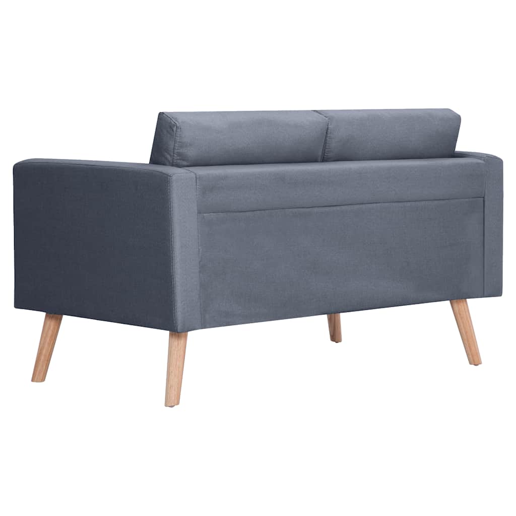 Sofa 2-Sitzer Stoff Dunkelgrau