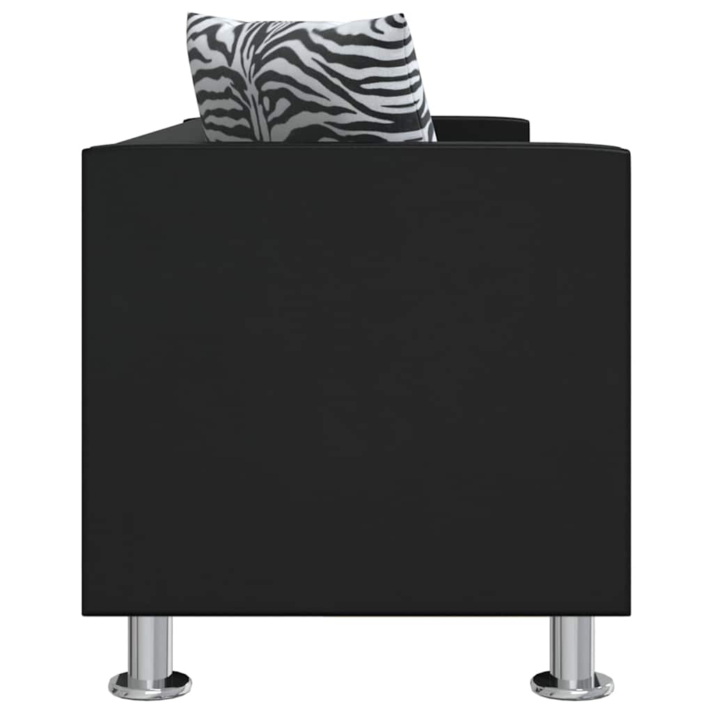 Sofa 3-Sitzer Kunstleder Schwarz