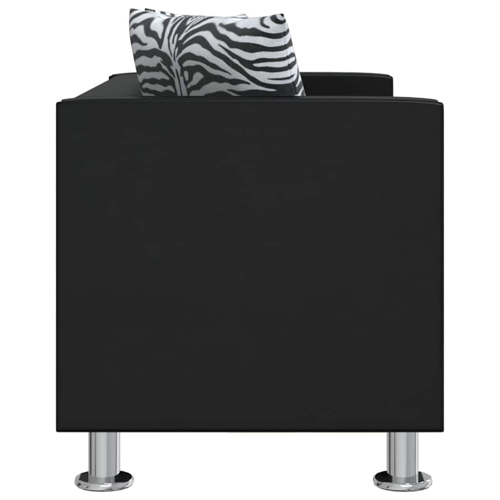 2-Sitzer-Sofa Kunstleder Schwarz