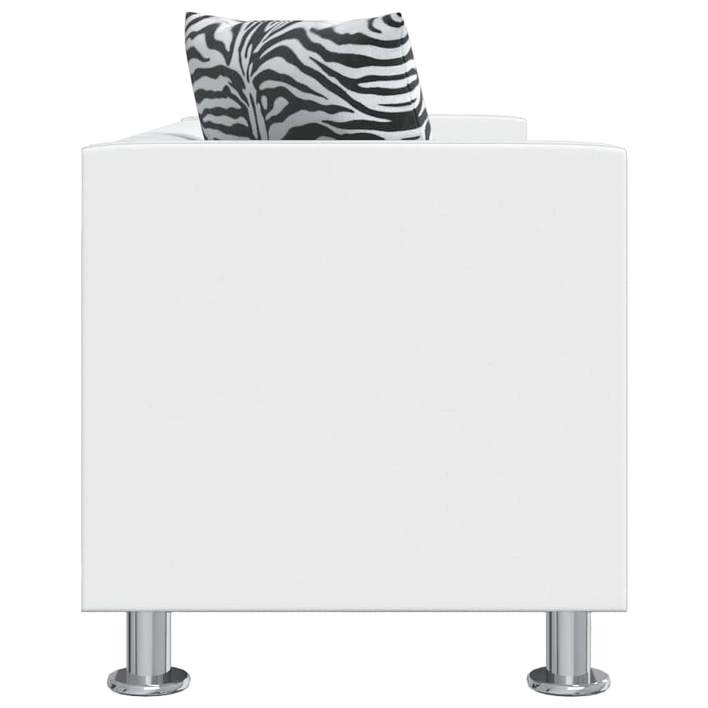 Sofa 3-Sitzer Kunstleder Weiß