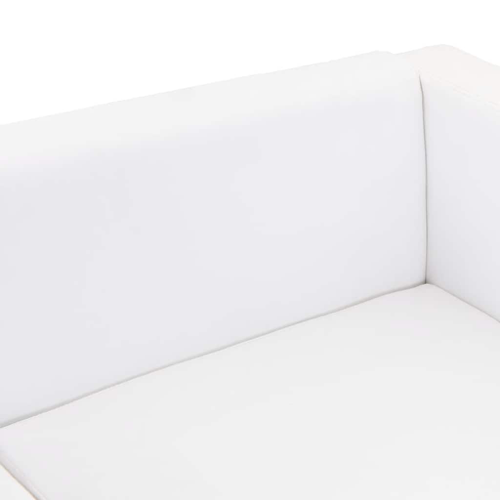 Sofa 3-Sitzer Kunstleder Weiß