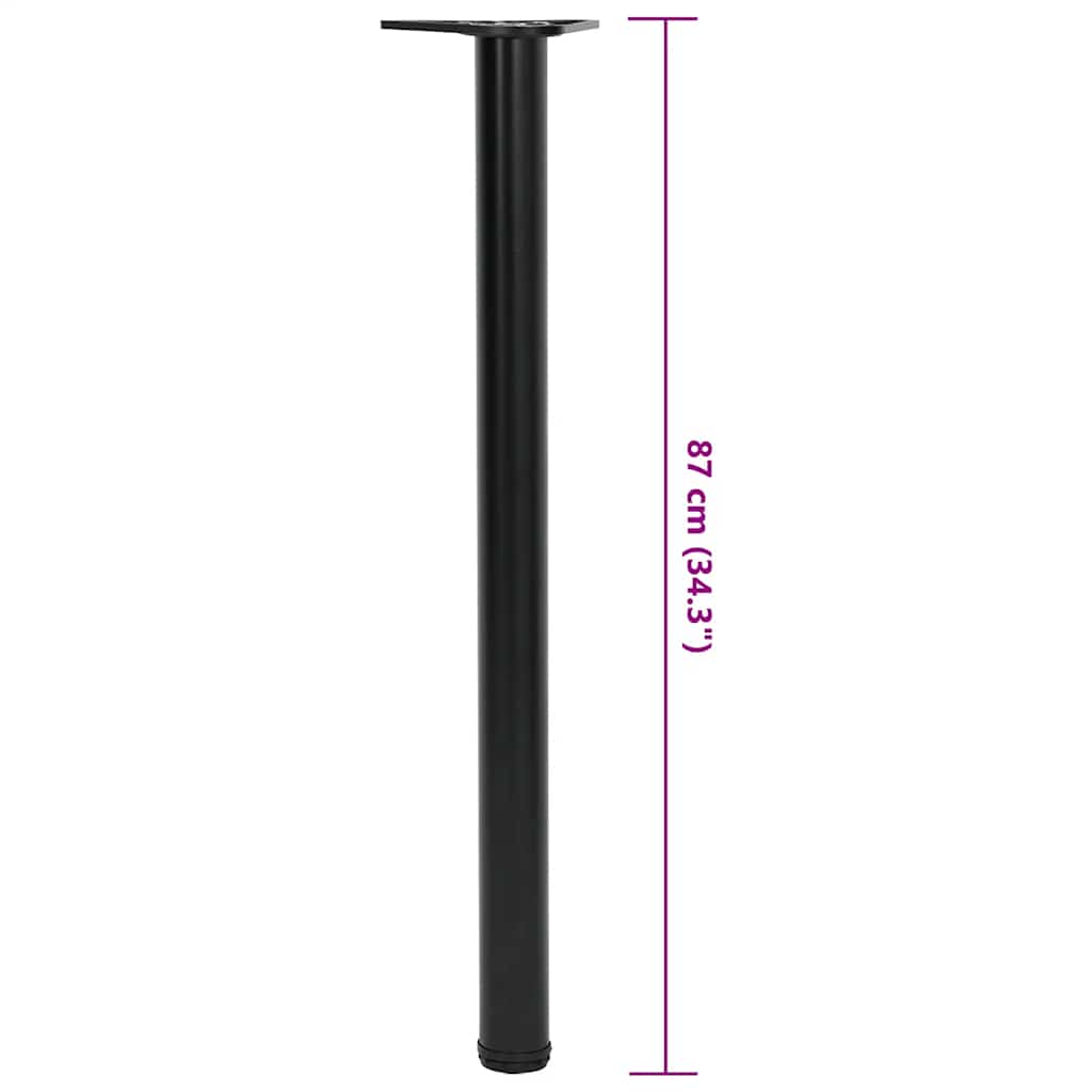4 höhenverstellbare Tischbeine Schwarz 870 mm