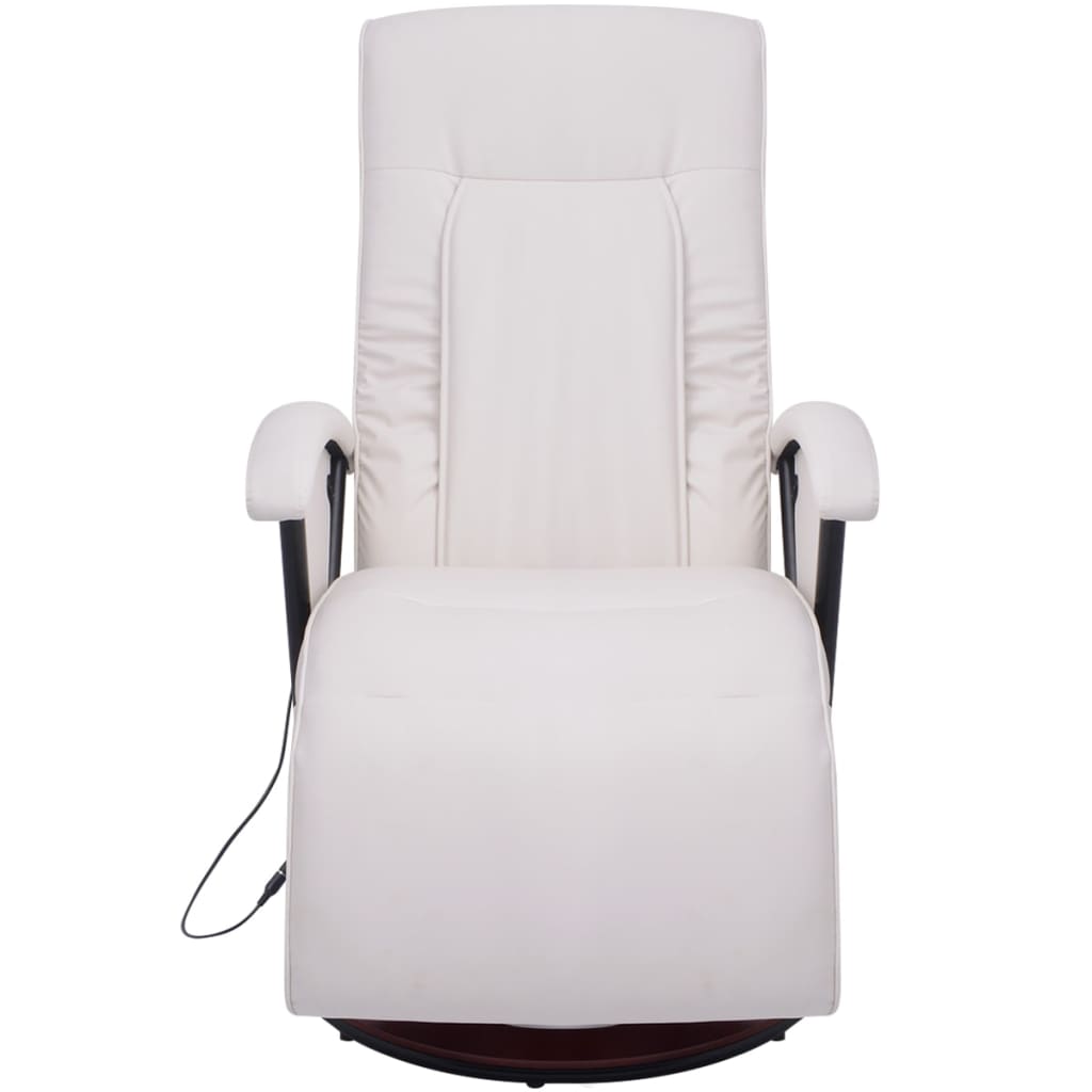 Shiatsu-Massagesessel Weiß Kunstleder