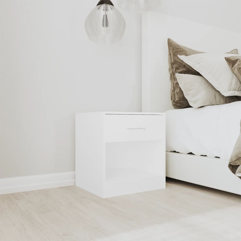 Bedside table 2 pcs. with drawer white