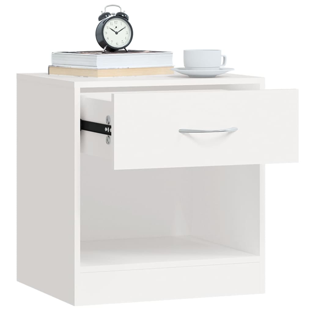 Bedside table 2 pcs. with drawer white