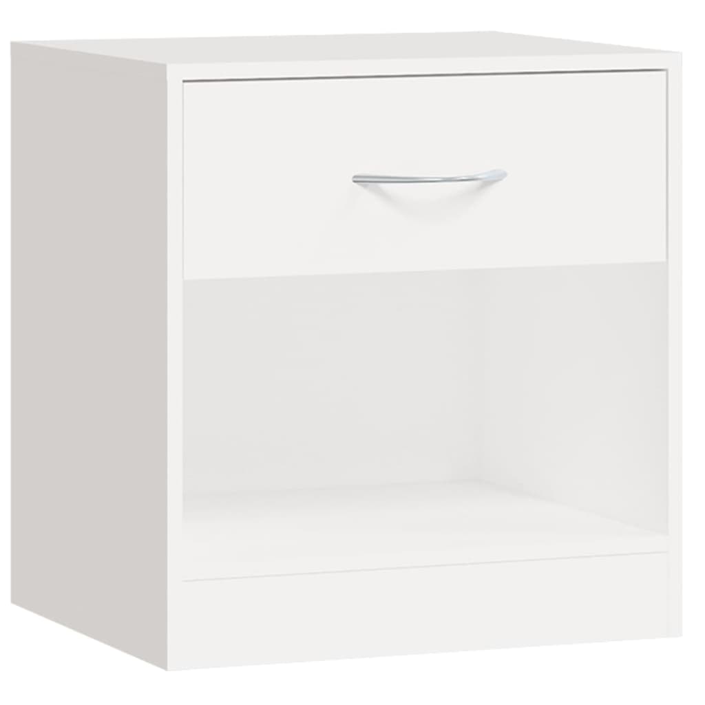 Bedside table 2 pcs. with drawer white