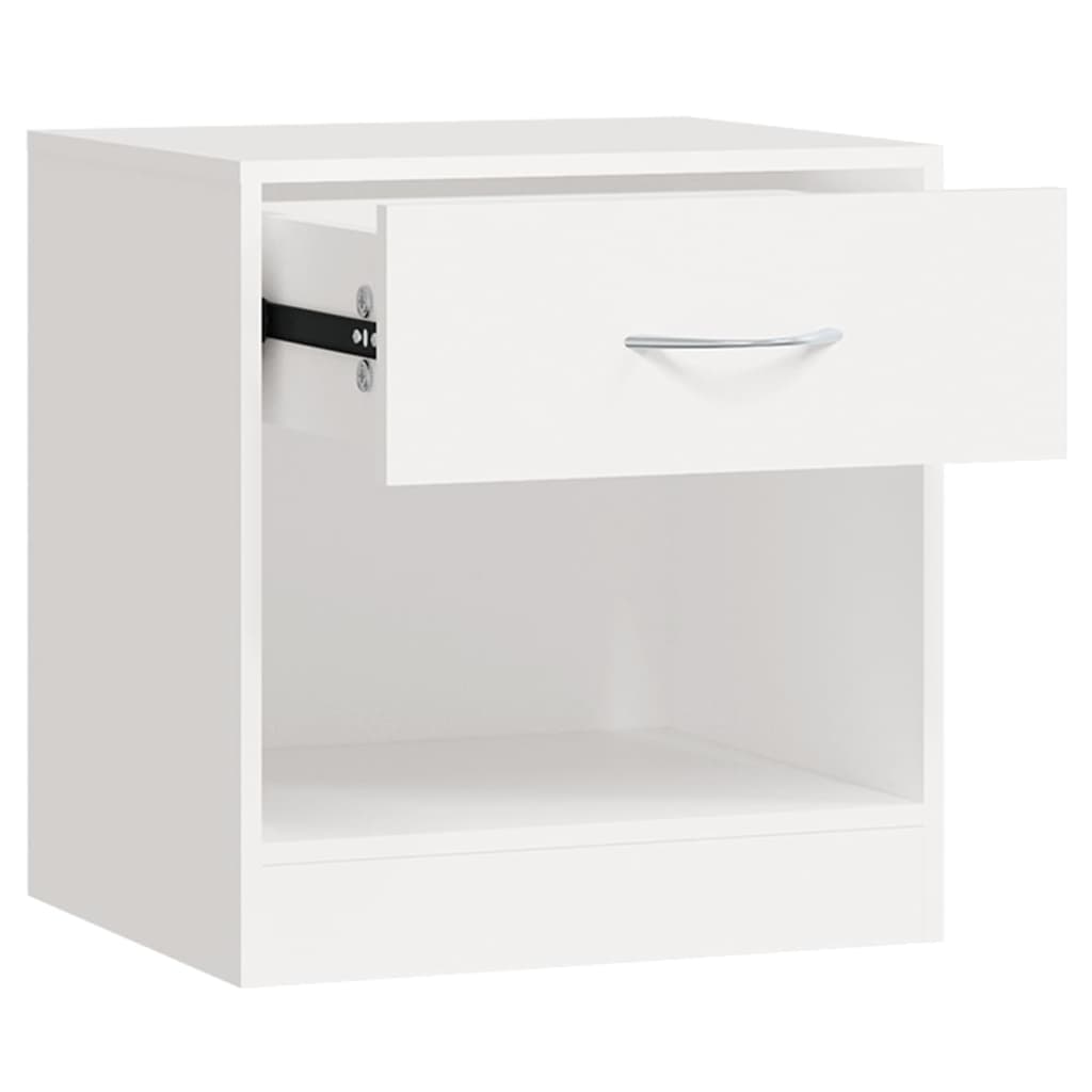 Bedside table 2 pcs. with drawer white