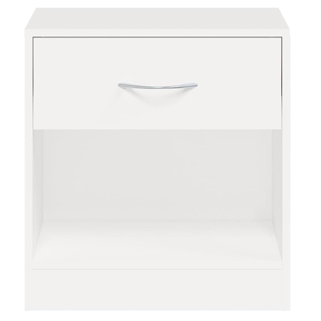 Bedside table 2 pcs. with drawer white