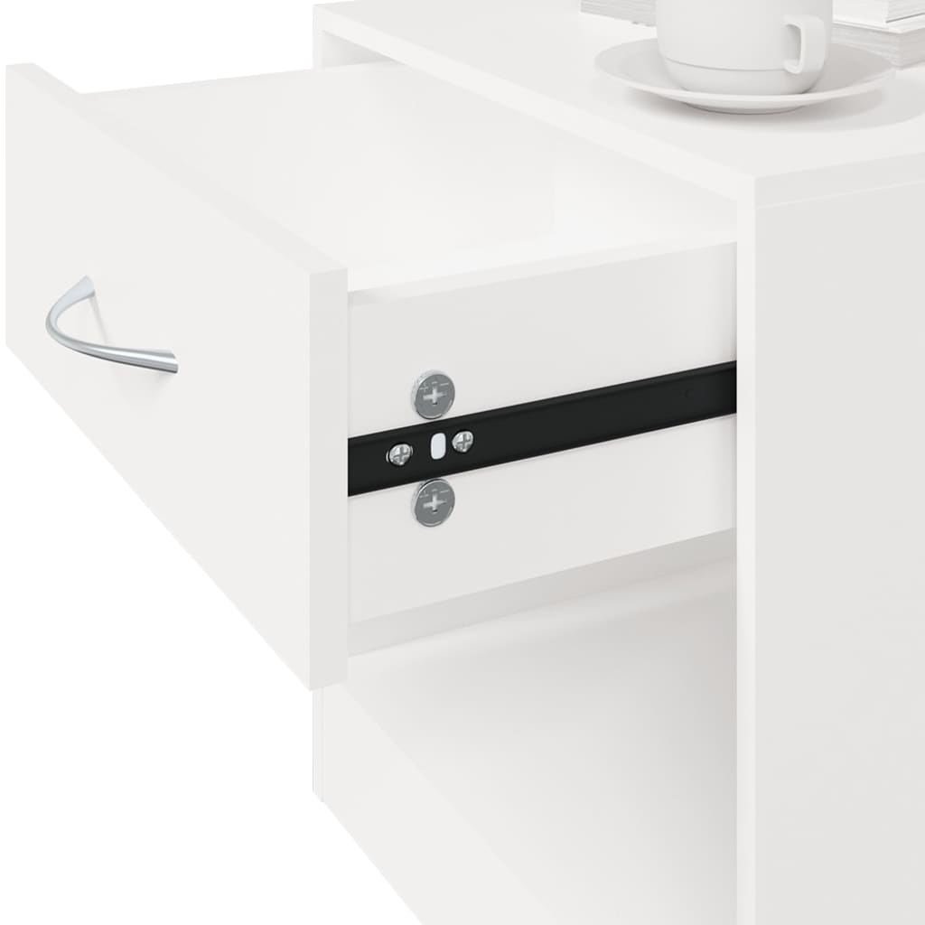 Bedside table 2 pcs. with drawer white