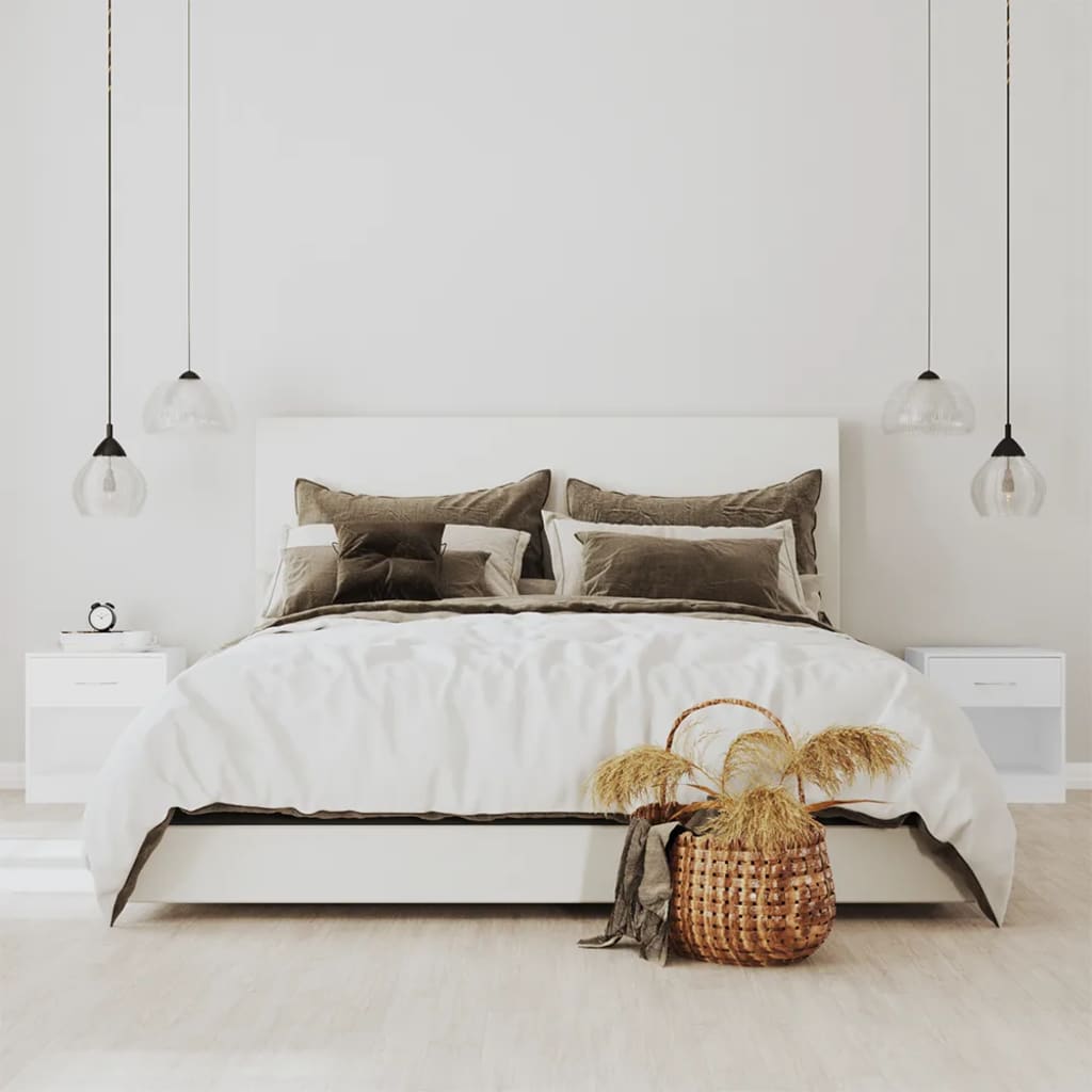 Bedside table 2 pcs. with drawer white