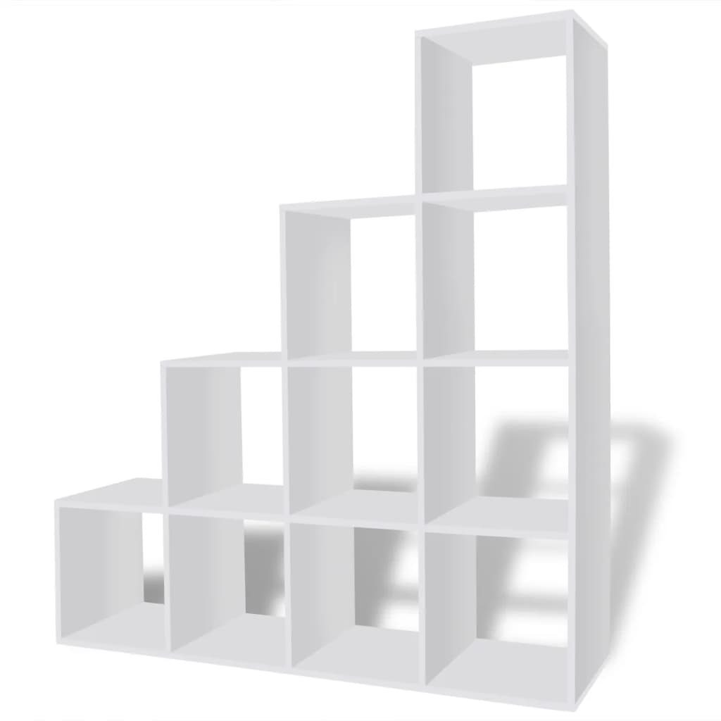 Bibliothèque escalier 142 cm blanche